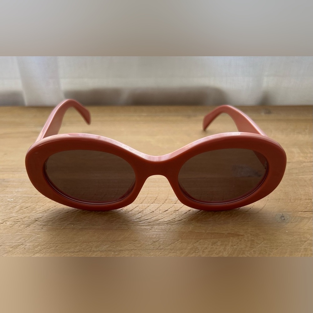 Celine TRIOMPHE 01 Sunglasses In Acetate Powder Rose New - Picture 3 of 10
